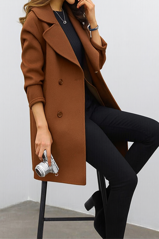 Oversized Double Breasted Lapel Trench Coat