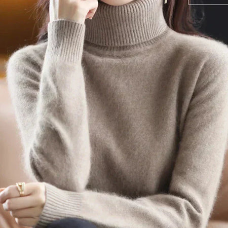 Fitted Soft Knit Turtleneck Sweater