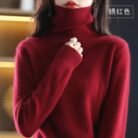 Fitted Soft Knit Turtleneck Sweater