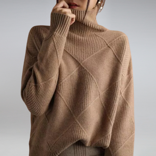 Women's Roll Neck Jumper in Fine Knit