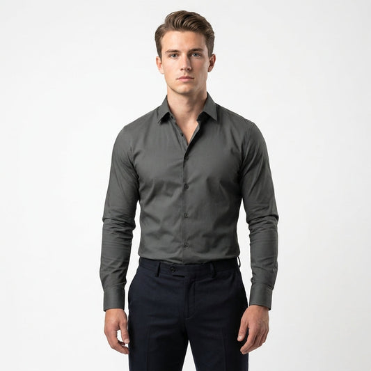 Classic Regular Fit Button-Up Shirt for Work and Weekends