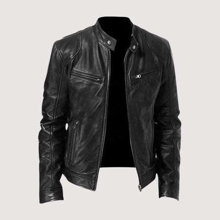Men's Classic Faux Leather Biker Style Jacket