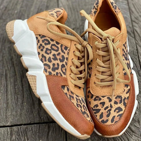 Women's Leopard Print Vulcanised Sole Sneakers