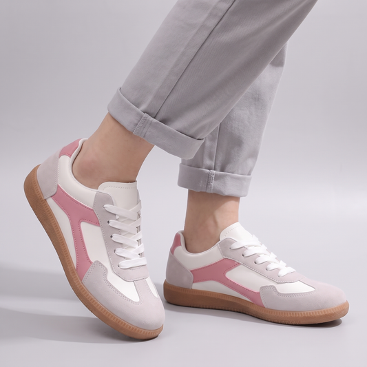 Women's Flat Vintage Trainers with Rubber Outsole