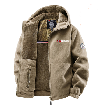 Men's Fleece Lined Hooded Zip-Up Jacket