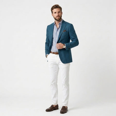 Tailored Peak Lapel Smart Casual Blazer for Men