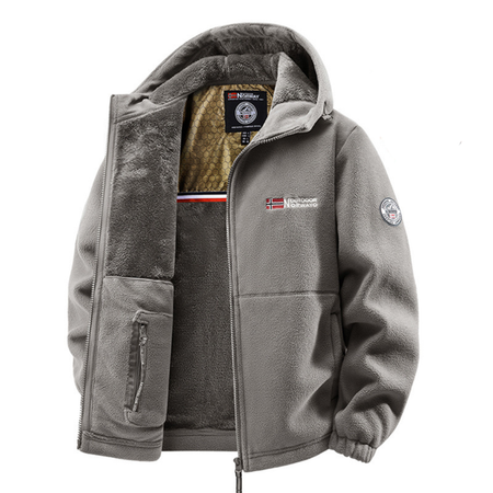 Men's Fleece Lined Hooded Zip-Up Jacket