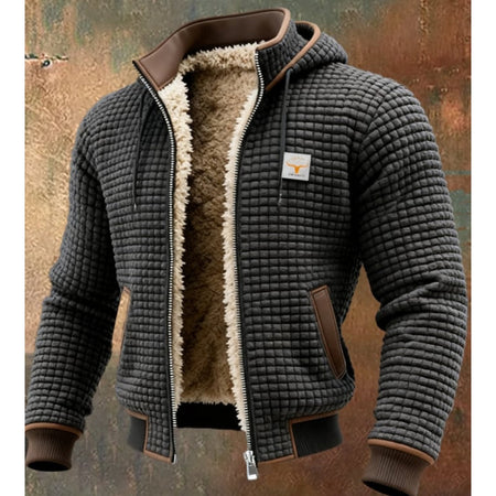 Men's Sherpa Lined Quilted Hooded Winter Jacket