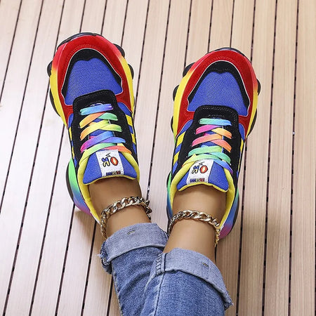 Women's Colourful Rainbow Orthopaedic Trainers