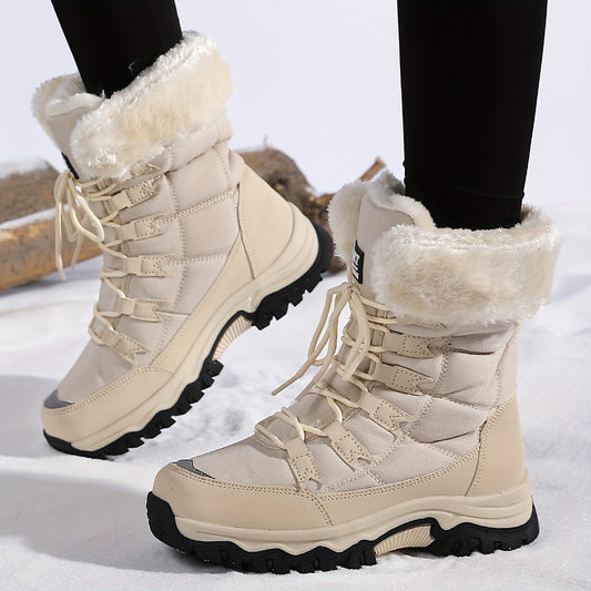 Insulated Faux Leather Winter Boots