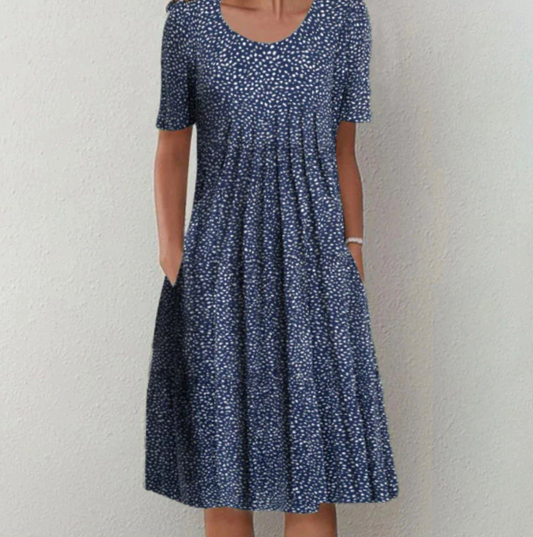 Patterned Midi Summer Dress for Women
