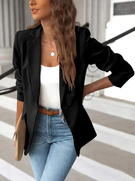 Women's Slim Lapel One Button Fitted Blazer