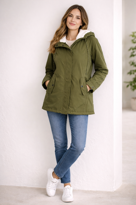 Mid Length Hooded Padded Winter Jacket
