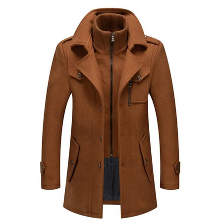 Men's Double Collar Tailored Overcoat