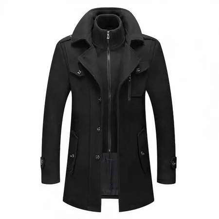 Men's Double Collar Tailored Overcoat