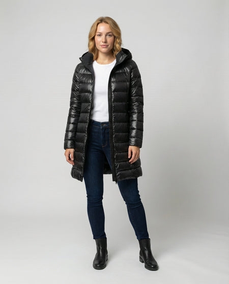 Lightweight Hooded Down Puffer Jacket for Women