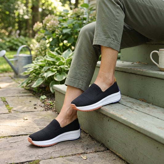 Women's Orthopaedic Knit Platform Trainers