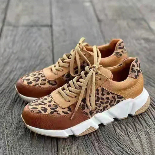 Women's Leopard Print Vulcanised Sole Sneakers