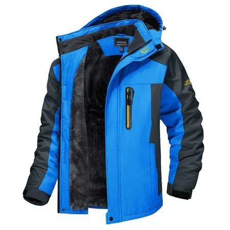 Men's Hooded Winter Jacket with Fleece Lining