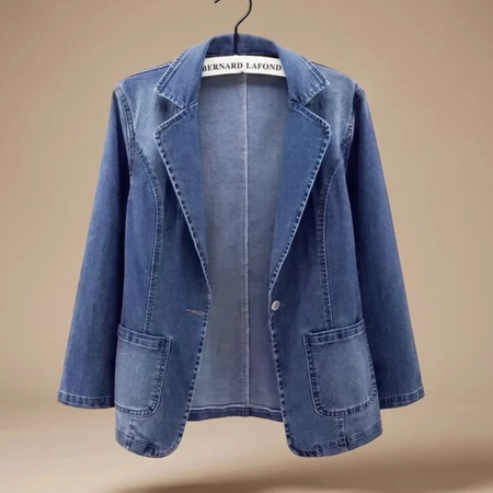 Women's Classic Lapel Denim Blazer