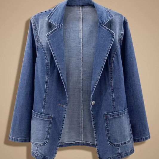 Women's Classic Lapel Denim Blazer