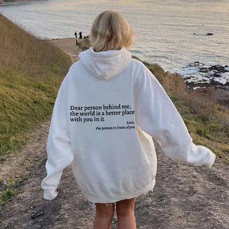 Dear Person Behind Me Back Print Hoodie