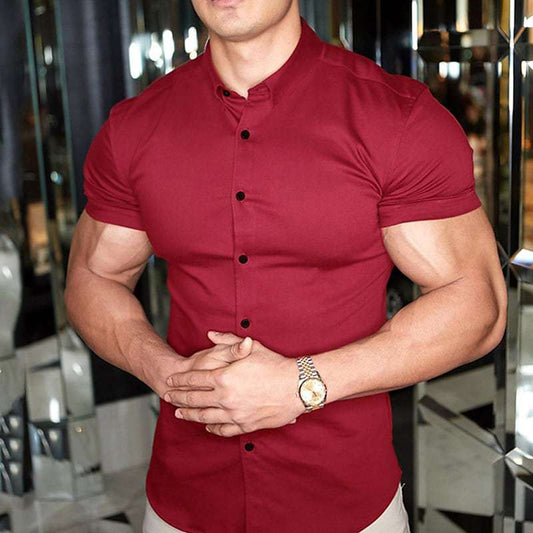 Elegant Slim Fit Short Sleeve Shirt