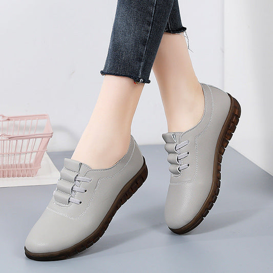 Women's Round Toe Low Wedge Slip-On Flats