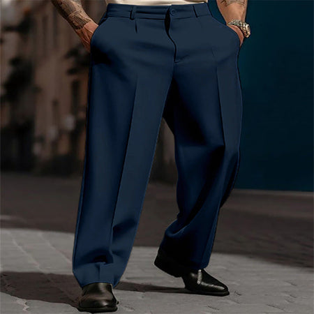 High Waisted Wide Leg Tailored Trousers for Men