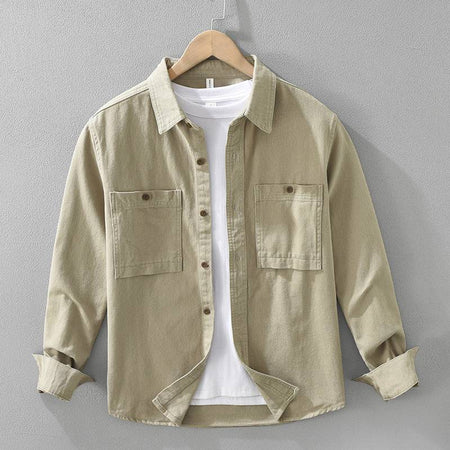 Relaxed Fit Cotton Overshirt with Chest Pockets
