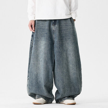 Men's Extra Wide Baggy Jeans with Balloon Hem