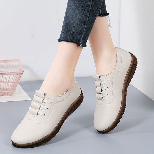 Women's Round Toe Low Wedge Slip-On Flats