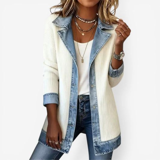 Damen Jacke Mit Lagenkragen Und Knopfleiste