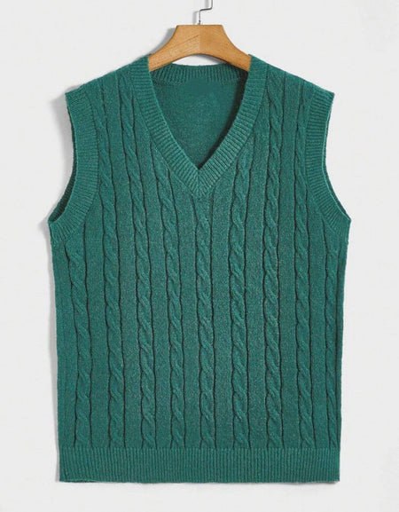Women's Cable Knit V-Neck Sweater Vest