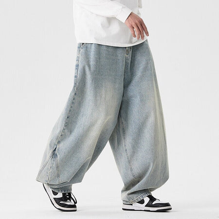 Men's Extra Wide Baggy Jeans with Balloon Hem