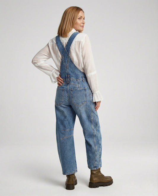 Women's Wide Leg Cotton Canvas Dungarees
