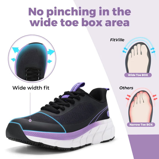Two Tone Non-Slip Wide Toe Walking Sneakers