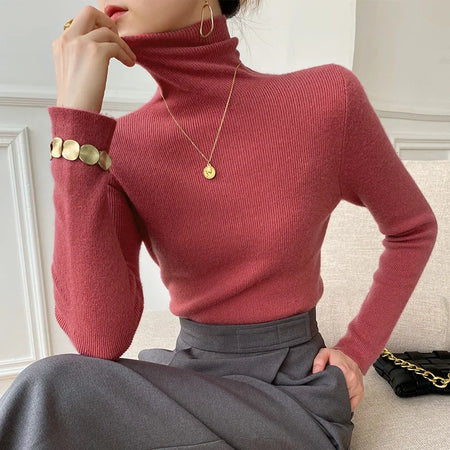 Soft Knit Slim Fit Roll Neck Jumper