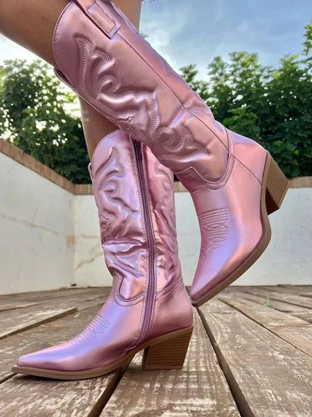 Women's Side Zip Western Cowboy Boots