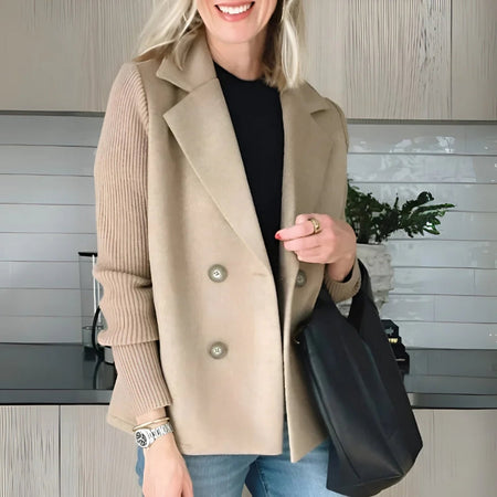Women's Soft Knit Blazer With Ribbed Cuffs