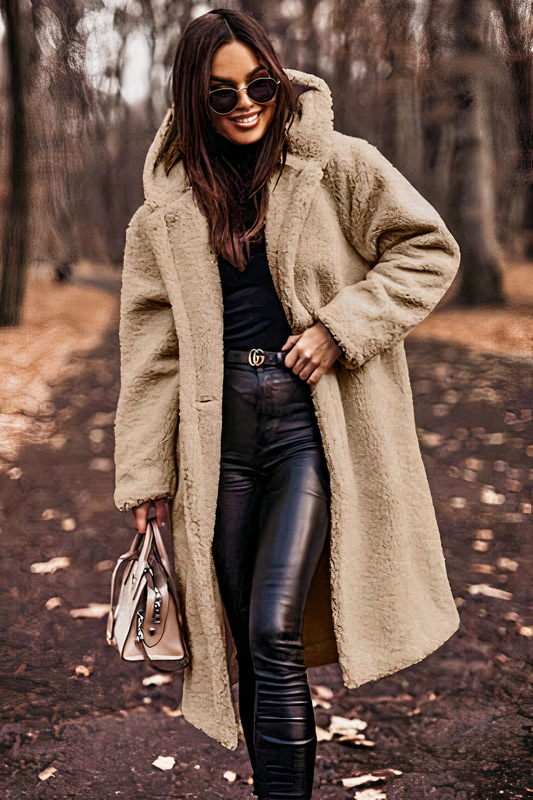 Women's Relaxed Hooded Teddy Coat