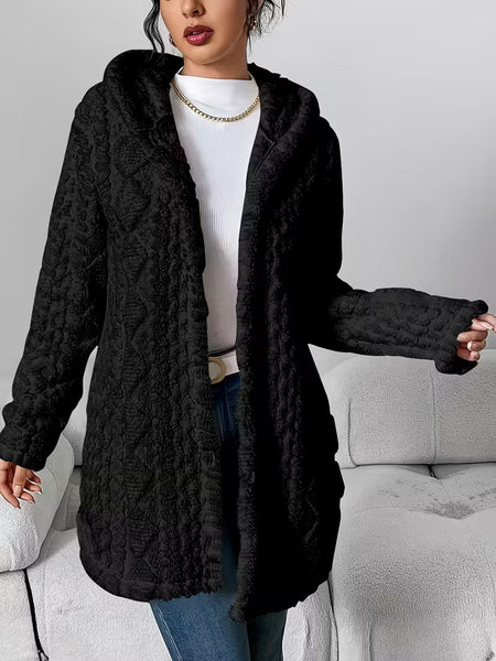 Women's Textured Button Front Transitional Coat