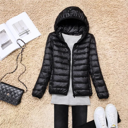 Lightweight Packable Hooded Puffer Coat