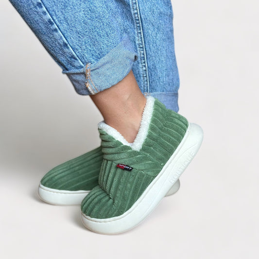 Cosy Plush Lined Closed Back House Slippers