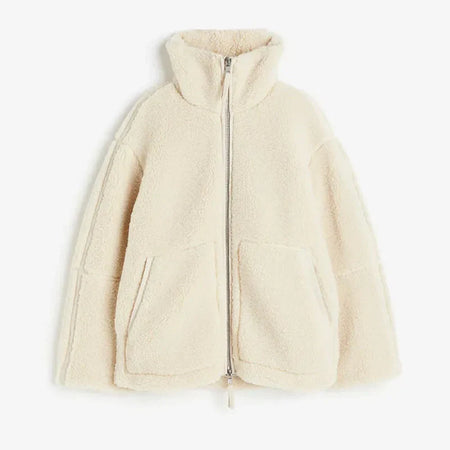 Women's Oversized Teddy Fleece Zip Jacket