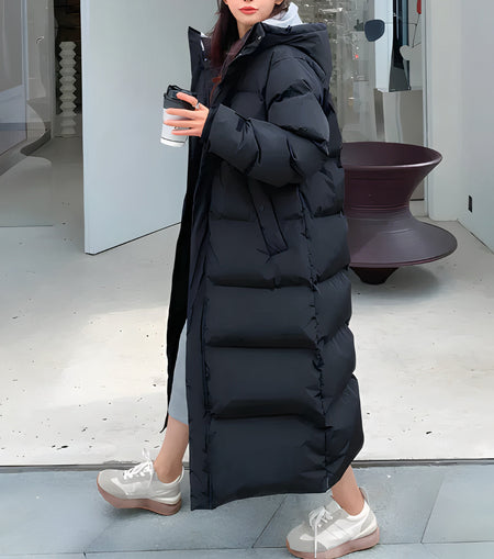 Women's Long Windproof Fashion Parka with Hood