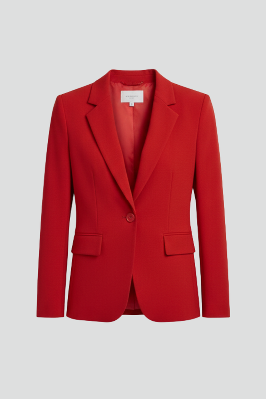 Tailored Notched Lapel Single-Button Blazer