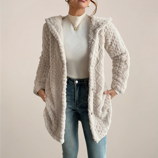 Women's Loose Open Front Hooded Knit Cardigan