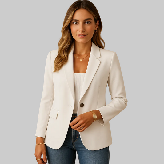 Tailored Stretch Blazer with Single Button