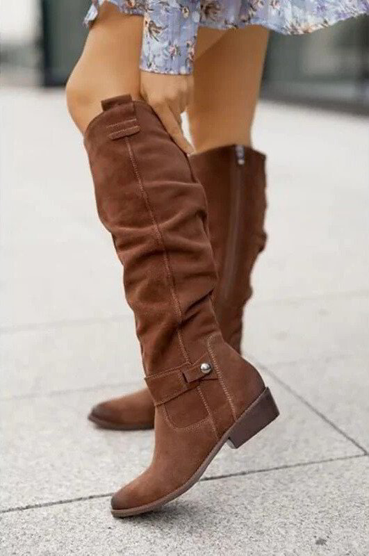 Women's Slouchy Side Zip Knee High Boots
